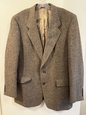 Men's Brown Tweed Blazer - Pure Virgin Wool Sport Coat